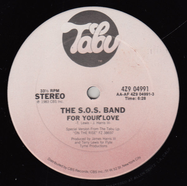 The S.O.S. Band : For Your Love (12")