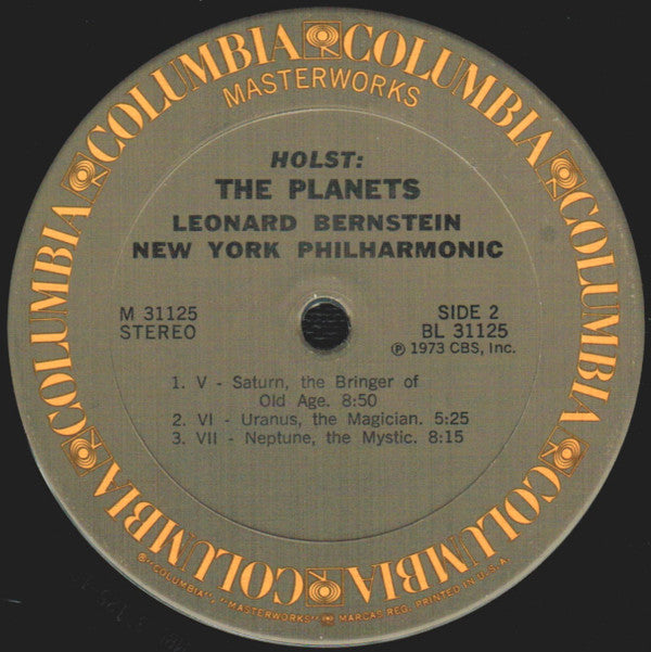 Gustav Holst - Leonard Bernstein, New York Philharmonic : The Planets (LP, Album, Pit)