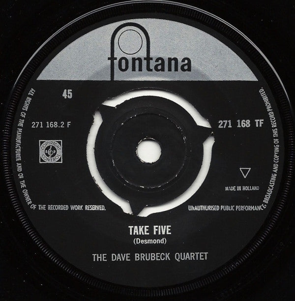 The Dave Brubeck Quartet : Blue Rondo A La Turk (7", Single, Mono)