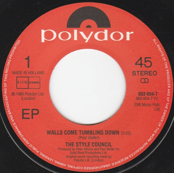 The Style Council : Walls Come Tumbling Down! (7", EP)