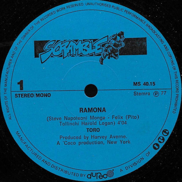 Toro (4) : Ramona / Going To Borinquen (12", Single, Ltd)
