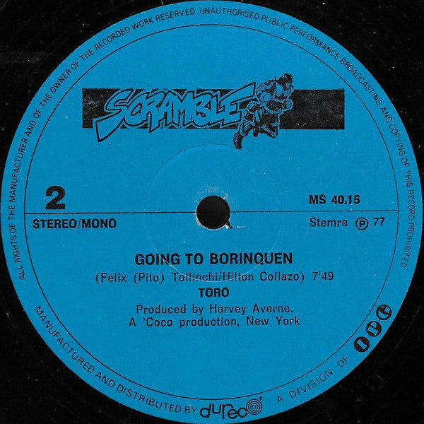 Toro (4) : Ramona / Going To Borinquen (12", Single, Ltd)