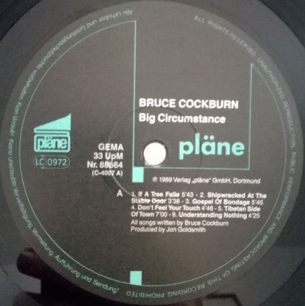 Bruce Cockburn : Big Circumstance (LP, Album)