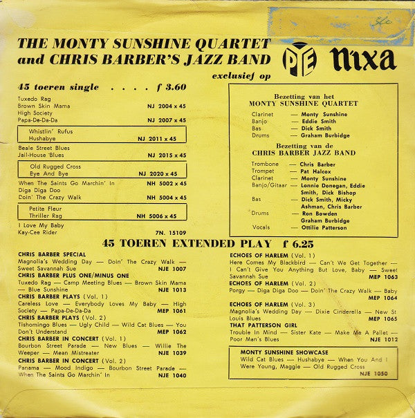 Chris Barber's Jazz Band : Thriller Rag / Petite Fleur (7", Single)