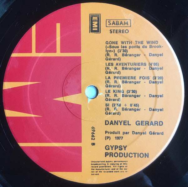Danyel Gérard : Gone With The Wind (LP, Album, Gat)