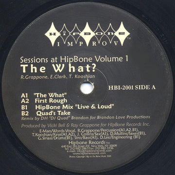 No Artist : The What? (Sessions at HipBone Volume 1) (12")