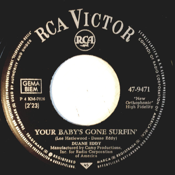 Duane Eddy : Your Baby's Gone Surfin' / Sugar Foot Rag (7", Single)