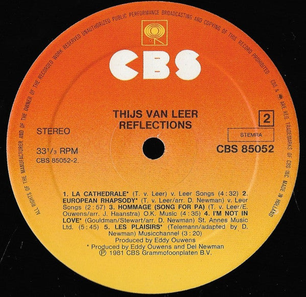 Thijs van Leer : Reflections (LP, Album)
