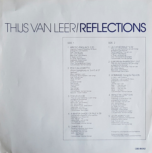 Thijs van Leer : Reflections (LP, Album)