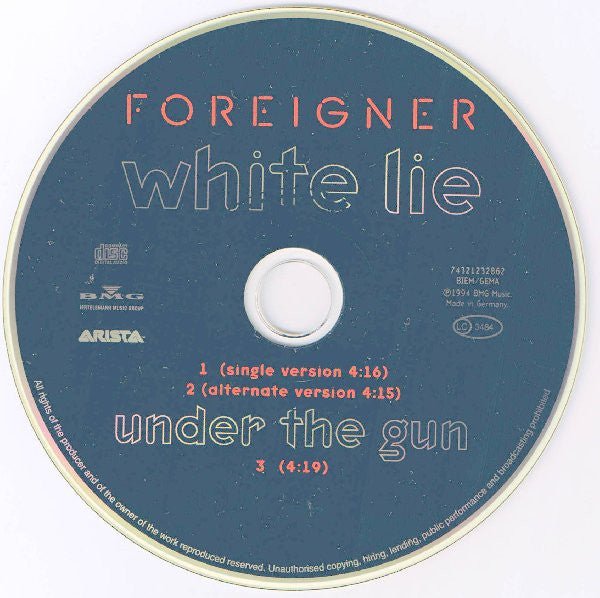 Foreigner : White Lie (CD, Single)