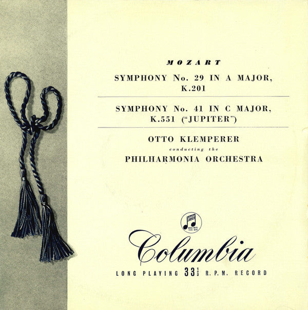 Wolfgang Amadeus Mozart - Otto Klemperer Conducting The Philharmonia Orchestra : Symphony No. 29 In A Major, K.201 / Symphony No. 41 In C Major, K. 551 ("Jupiter") (LP, Album, Mono)