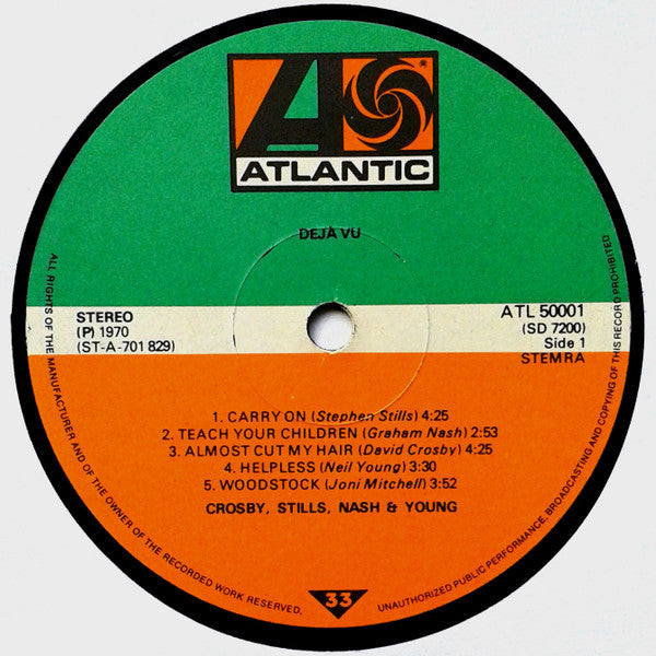 Crosby, Stills, Nash & Young : Déjà Vu (LP, Album, RE, Gat)