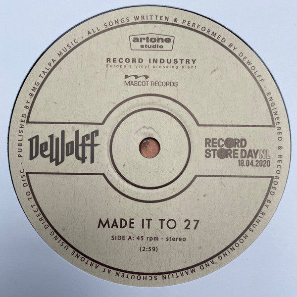 Dewolff : Blizzard - Pruf (10", RSD, Single, Ltd)