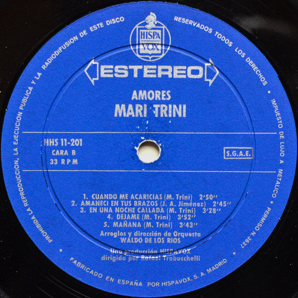 Mari Trini : Amores (LP, Album)