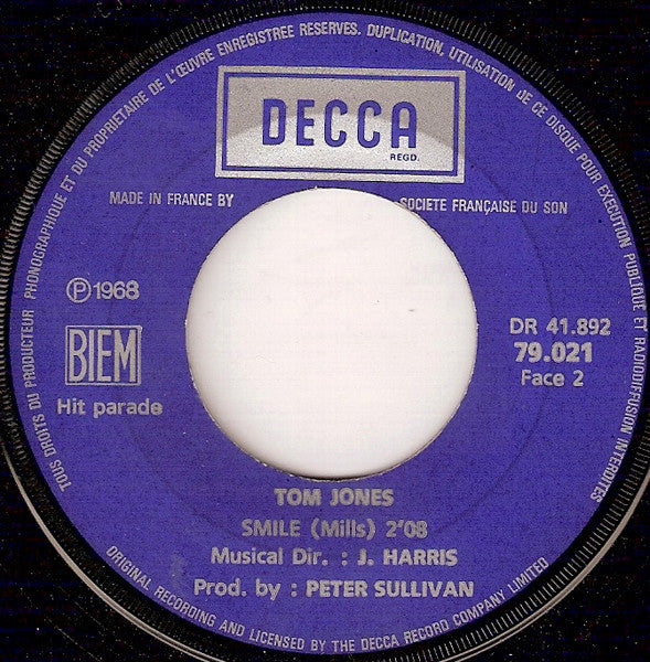 Tom Jones : Delilah (7", Single)