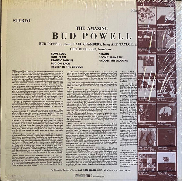 Bud Powell : The Amazing Bud Powell, Vol. 3 - Bud! (LP, Album, RE)