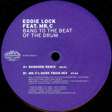 Eddie Lock : Bang To The Beat Of The Drum (12")