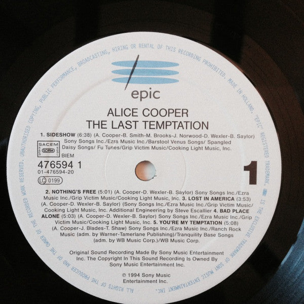 Alice Cooper (2) : The Last Temptation (LP, Album, Ltd, S/Edition)