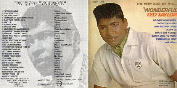 Ted Taylor : "Wonderful" (CD, Comp)