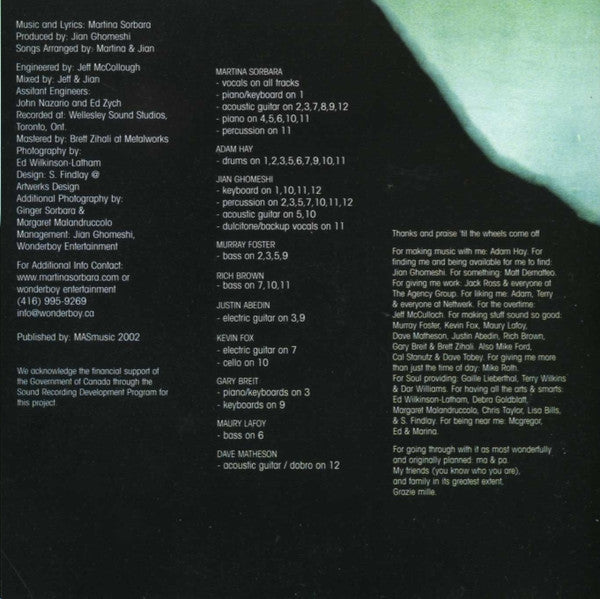Martina Sorbara : The Cure For Bad Deeds (CD, Album)