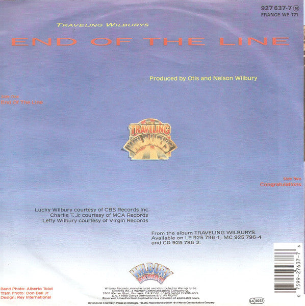 Traveling Wilburys : End Of The Line (7", Single)