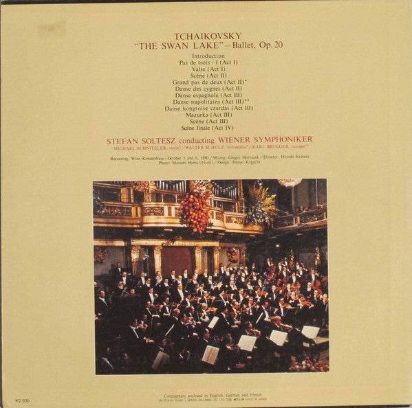 Pyotr Ilyich Tchaikovsky, Stefan Soltesz, Wiener Symphoniker : The Swan Lake Op. 20 (LP)