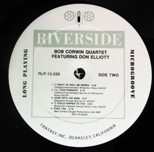 The Bob Corwin Quartet, Don Elliott : The Bob Corwin Quartet Featuring The Trumpet of Don Elliott (LP, Mono, RE)