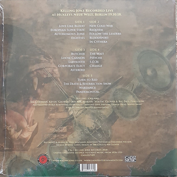 Killing Joke : Laugh At Your Peril (Live In Berlin) (2xLP, Pin + LP, S/Sided, Etch, Pin + Album)