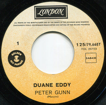 Duane Eddy : Peter Gunn / Because They're Young (7", Single)