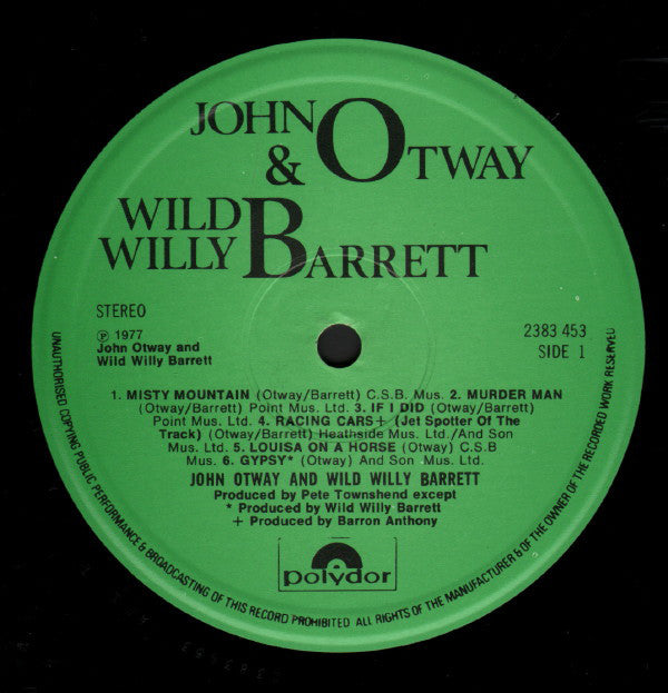 John Otway & Wild Willy Barrett : John Otway & Wild Willy Barrett (LP, Album, RE)