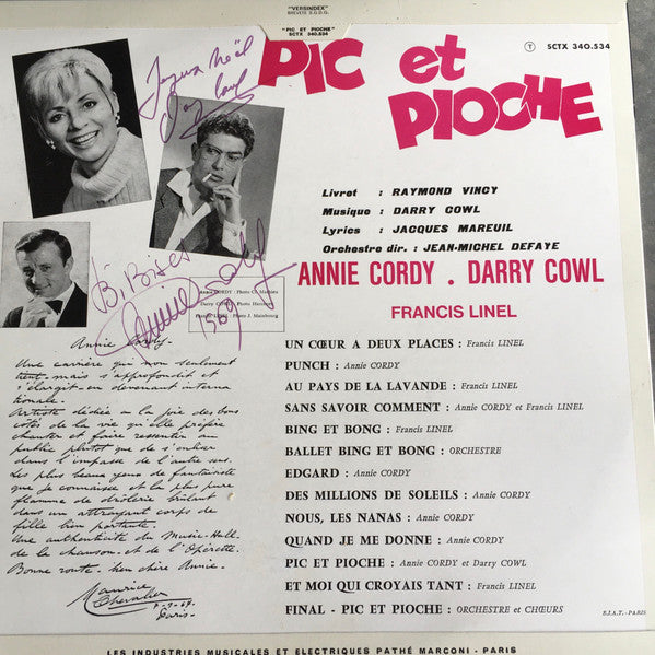Annie Cordy - Darry Cowl, Francis Linel : Pic Et Pioche (LP)
