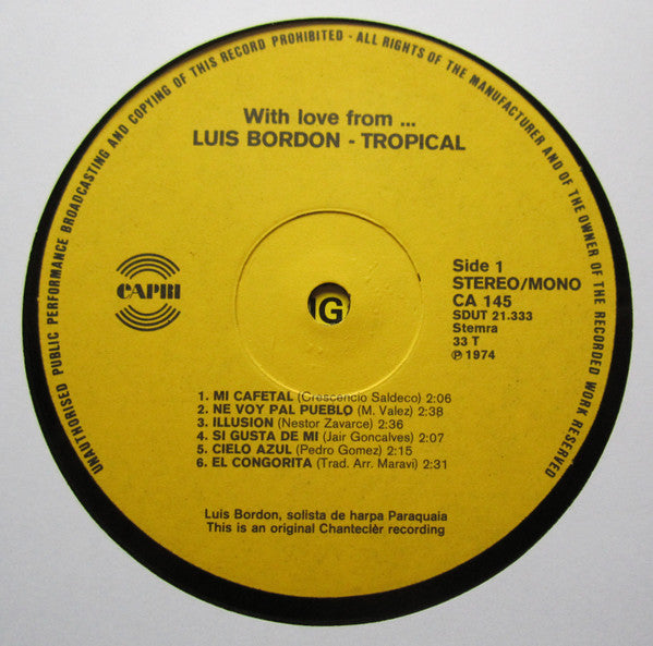 Luis Bordón : With Love From...Luis Bordon - Tropical (LP, Album)