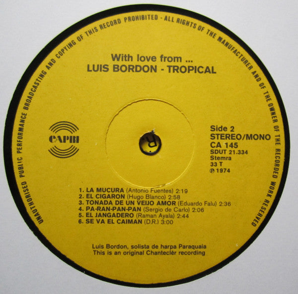 Luis Bordón : With Love From...Luis Bordon - Tropical (LP, Album)