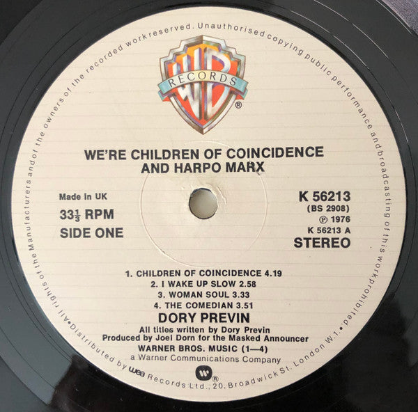Dory Previn : We're Children Of Coincidence And Harpo Marx (LP, RP)