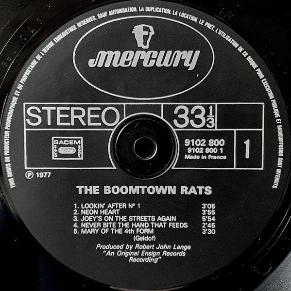 The Boomtown Rats : The Boomtown Rats (LP, Album, RE)