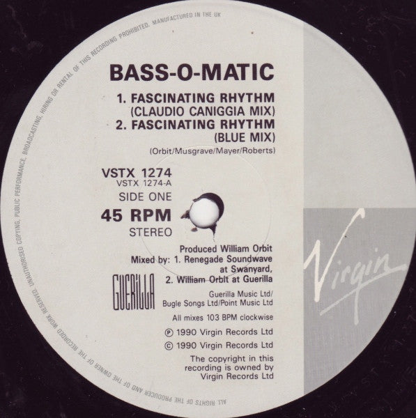 Bassomatic : Fascinating Rhythm (Renegade Remix) (12", Single)
