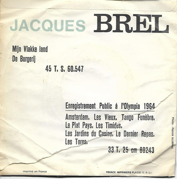 Jacques Brel : Rosa / De Nuttelozen Van De Nacht (7", Single)