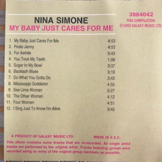 Nina Simone : My Baby Just Cares For Me (CD, Comp)