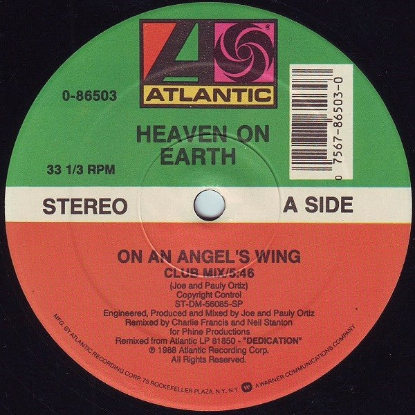 Heaven On Earth : On An Angel's Wing (12", Single, SP)