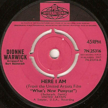 Dionne Warwick : Here I Am (7", Single, 4 P)