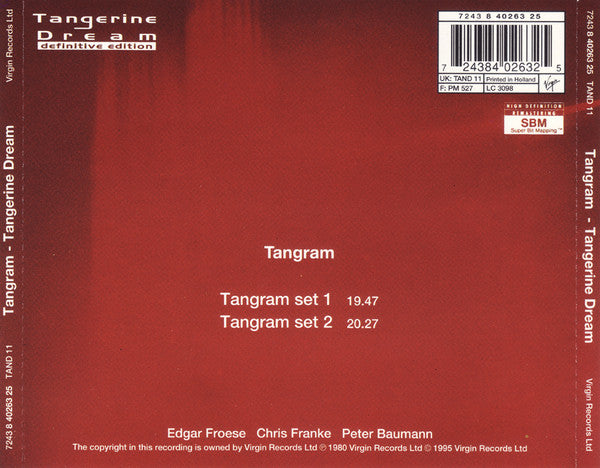 Tangerine Dream : Tangram (CD, Album, RE, RM)