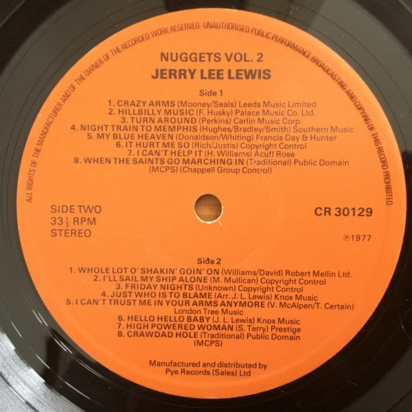 Jerry Lee Lewis : Nuggets Volume 2: 16 Rare Tracks By Jerry Lee Lewis (LP, Comp)
