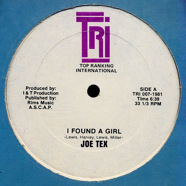 Joe Tex / Fatman Riddim Section : I Found A Girl / Cinderella Symphony (12")