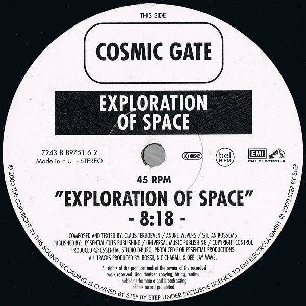 Cosmic Gate : Exploration Of Space / Melt To The Ocean (12")
