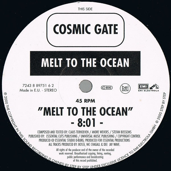 Cosmic Gate : Exploration Of Space / Melt To The Ocean (12")