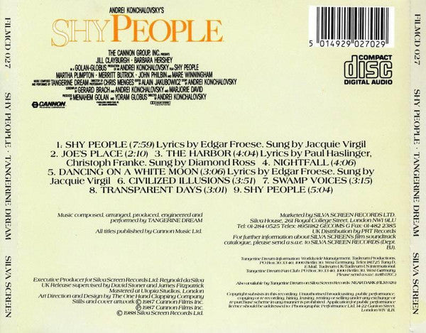 Tangerine Dream : Shy People (CD, Album)
