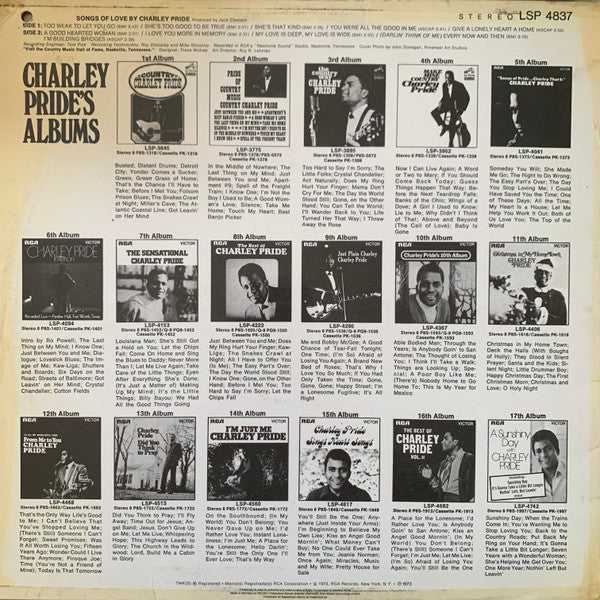 Charley Pride : Songs Of Love (LP, Album)