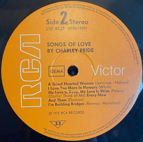 Charley Pride : Songs Of Love (LP, Album)