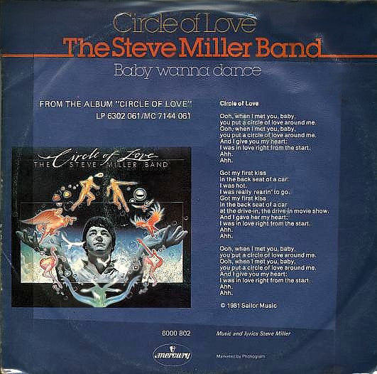 The Steve Miller Band* : Circle Of Love (7", Single)
