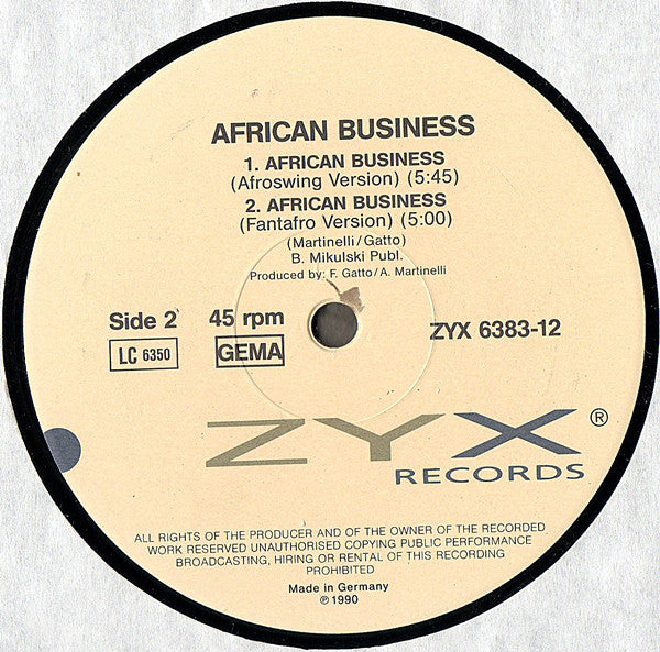 African Business : In Zaire Business (Mara Version) (12", Maxi)
